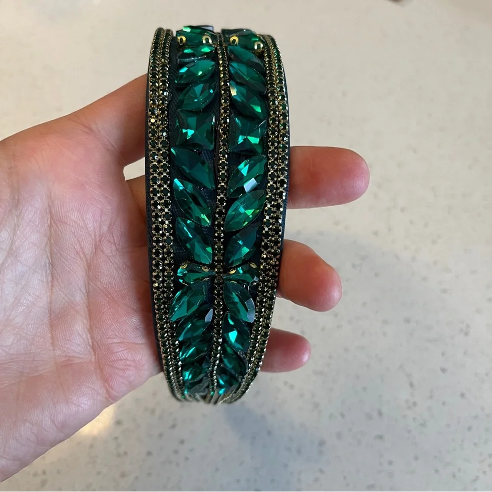 Emerald‎ green color rhinestones Headband
